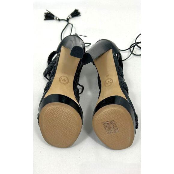 Michael Kors Braided Leather Gladiator Tassel BOHO Platform Sandals 8M - Picture 6 of 8